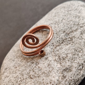Minimál vörösréz gyűrű  - ékszer - gyűrű - fonódó gyűrű - Meska.hu