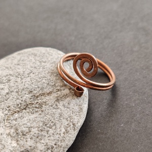 Minimál vörösréz gyűrű  - ékszer - gyűrű - fonódó gyűrű - Meska.hu