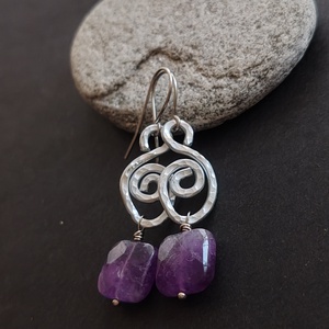 Ametiszt alumínium fülbevaló  - Meska.hu