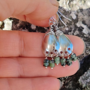 Afrikai türkiz fülbevaló  - ékszer - fülbevaló - lógó fülbevaló - Meska.hu