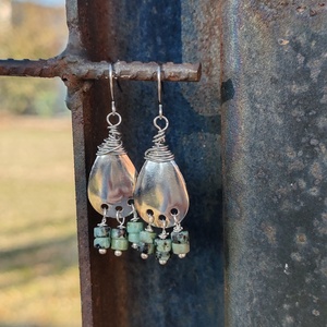 Afrikai türkiz fülbevaló  - ékszer - fülbevaló - lógó fülbevaló - Meska.hu