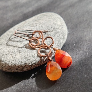 Napsütés... vörösréz fülbevaló  - ékszer - fülbevaló - lógó fülbevaló - Meska.hu