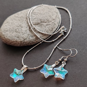 Hópihe... acél fülbevaló + nyaklánc szett - ékszer - ékszerszett - Meska.hu