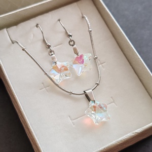 Hópihe... acél fülbevaló + nyaklánc szett - ékszer - ékszerszett - Meska.hu