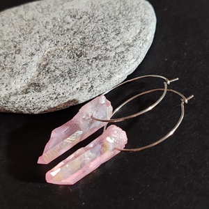 Kvarc karika fülbevaló , Ékszer, Fülbevaló, Karika fülbevaló, Ékszerkészítés, MESKA