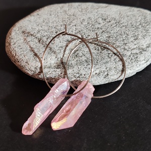 Kvarc karika fülbevaló  - ékszer - fülbevaló - karika fülbevaló - Meska.hu