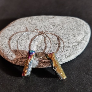 Csont fülbevaló  - ékszer - fülbevaló - karika fülbevaló - Meska.hu