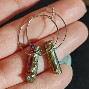 Csont fülbevaló  - ékszer - fülbevaló - karika fülbevaló - Meska.hu