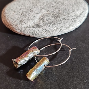 Csont fülbevaló  - ékszer - fülbevaló - karika fülbevaló - Meska.hu