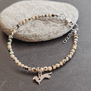 Minidesign... dalmata jáspis tacsis karkötője, Ékszer, Karkötő, Gyöngyös karkötő, Ékszerkészítés, MESKA