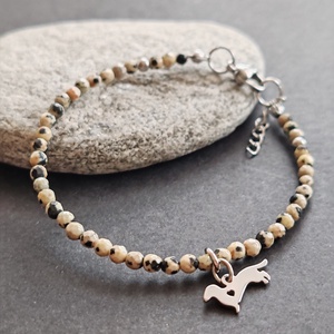 Minidesign... dalmata jáspis tacsis karkötője - ékszer - karkötő - gyöngyös karkötő - Meska.hu