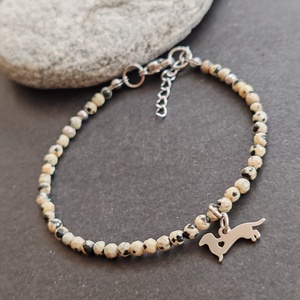 Minidesign... dalmata jáspis tacsis karkötője - ékszer - karkötő - gyöngyös karkötő - Meska.hu