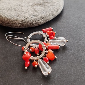 Csipkebogyó... fürtös fülbevaló, Ékszer, Fülbevaló, Lógó fülbevaló, Ékszerkészítés, Fémmegmunkálás, MESKA