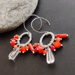 Csipkebogyó... fürtös fülbevaló - ékszer - fülbevaló - lógó fülbevaló - Meska.hu