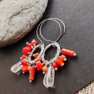 Csipkebogyó... fürtös fülbevaló - ékszer - fülbevaló - lógó fülbevaló - Meska.hu