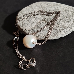 Barokk gyöngyös acél nyaklánc, Ékszer, Nyaklánc, Medálos nyaklánc, Ékszerkészítés, MESKA