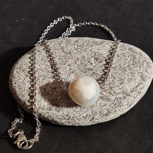 Barokk gyöngyös acél nyaklánc - ékszer - nyaklánc - medálos nyaklánc - Meska.hu