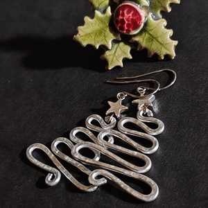 Fenyőfa... alumínium fülbevaló  - ékszer - fülbevaló - lógó fülbevaló - Meska.hu