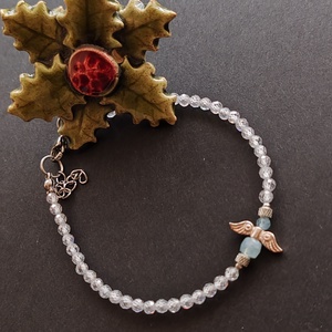 Minidesign... akvamarin angyalka karkötő  - Meska.hu