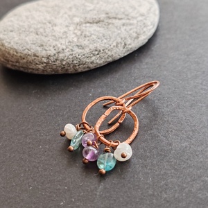 Hármak... vörösréz fülbevaló - ékszer - fülbevaló - lógó fülbevaló - Meska.hu