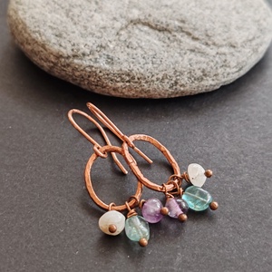 Hármak... vörösréz fülbevaló - Meska.hu