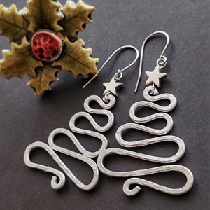 Fenyőfa... Nagykarácsony alumínium fülbevaló  - ékszer - fülbevaló - lógó fülbevaló - Meska.hu