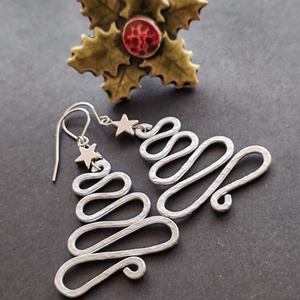 Fenyőfa... Nagykarácsony alumínium fülbevaló  - ékszer - fülbevaló - lógó fülbevaló - Meska.hu