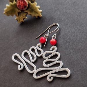 Fenyőfa... Kiskarácsony alumínium fülbevaló  - Meska.hu