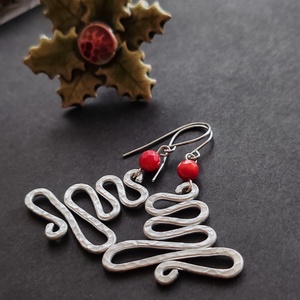 Fenyőfa... Kiskarácsony alumínium fülbevaló  - ékszer - fülbevaló - lógó fülbevaló - Meska.hu