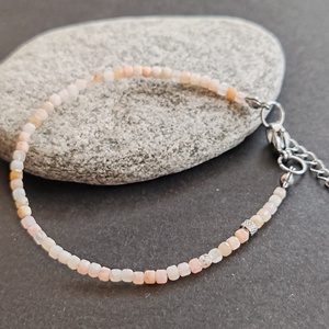 Minidesign... Pink opál kocka karkötő, Ékszer, Karkötő, Gyöngyös karkötő, Ékszerkészítés, MESKA