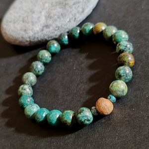 Illatos karkötő... afrikai türkiz - palo santo, Ékszer, Karkötő, Gyöngyös karkötő, Ékszerkészítés, MESKA