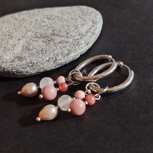 Kívánság fülbevaló... ásványokkal - ékszer - fülbevaló - lógós kerek fülbevaló - Meska.hu