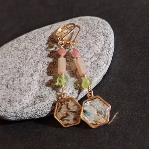 Turmalin - holdkő - peridot fülbevaló , Ékszer, Fülbevaló, Lógó fülbevaló, Ékszerkészítés, MESKA