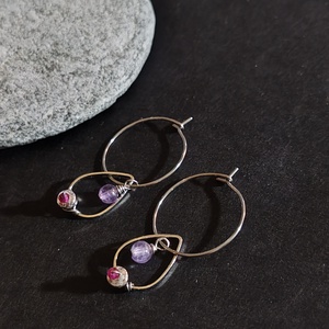 Cseppecske... acél fülbevaló  - ékszer - fülbevaló - karika fülbevaló - Meska.hu