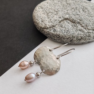 Édesvízi tenyésztett gyöngy fülbevaló, Ékszer, Fülbevaló, Lógó fülbevaló, Ékszerkészítés, Fémmegmunkálás, MESKA