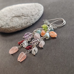 Hosszú drazsé fülbevaló, Ékszer, Fülbevaló, Lógó fülbevaló, Ékszerkészítés, MESKA