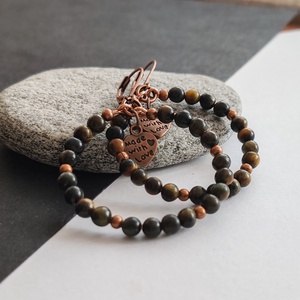 Sólyomszem réz karika fülbevaló  - ékszer - fülbevaló - karika fülbevaló - Meska.hu