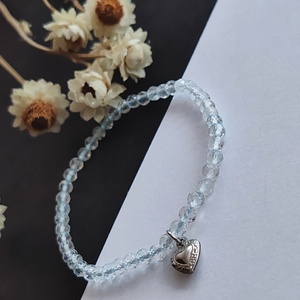 Kék topáz karkötő, Ékszer, Karkötő, Gyöngyös karkötő, Ékszerkészítés, MESKA