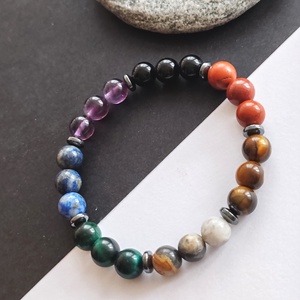 Csakra karkötő - ékszer - karkötő - gyöngyös karkötő - Meska.hu