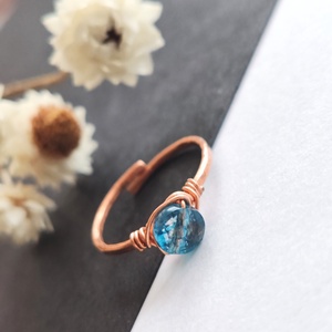 Vörösréz kvarc gyűrű  - ékszer - gyűrű - fonódó gyűrű - Meska.hu