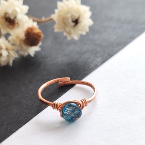 Vörösréz kvarc gyűrű  - ékszer - gyűrű - fonódó gyűrű - Meska.hu