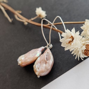 Nagy barokk gyöngy fülbevaló - ékszer - fülbevaló - lógó fülbevaló - Meska.hu