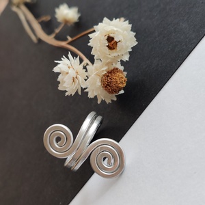 Dupla nagy csiga... ezüst alumínium gyűrű  - ékszer - gyűrű - fonódó gyűrű - Meska.hu