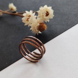 Vörösréz minimál gyűrű  - Meska.hu