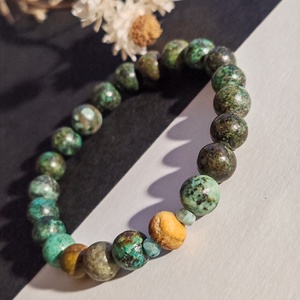 Illatos karkötő... afrikai türkiz - palo santo, Ékszer, Karkötő, Gyöngyös karkötő, Ékszerkészítés, MESKA