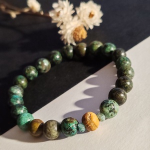 Illatos karkötő... afrikai türkiz - palo santo - ékszer - karkötő - gyöngyös karkötő - Meska.hu