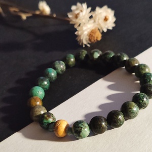 Illatos karkötő... afrikai türkiz - palo santo - ékszer - karkötő - gyöngyös karkötő - Meska.hu
