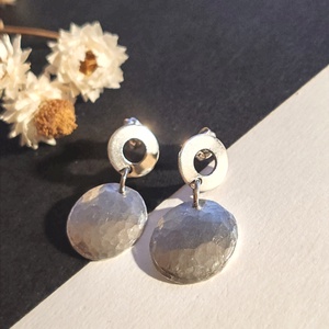 Acél - alumínium bedugós fülbevaló  - ékszer - fülbevaló - lógó fülbevaló - Meska.hu