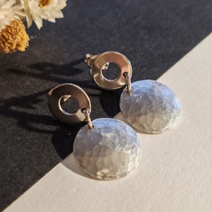 Acél - alumínium bedugós fülbevaló  - ékszer - fülbevaló - lógó fülbevaló - Meska.hu