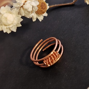 Spirál ... vörösréz gyűrű  - ékszer - gyűrű - fonódó gyűrű - Meska.hu